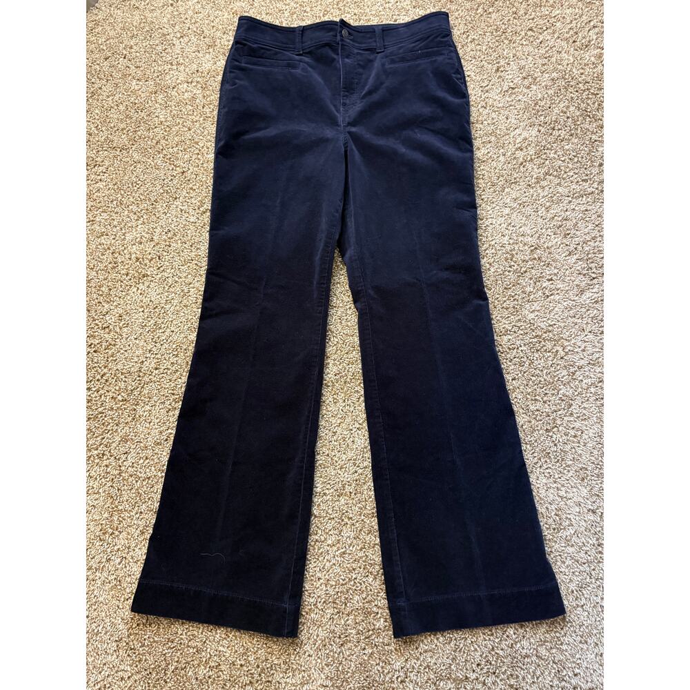 Talbots Navy Blue Wide Leg Corduroy Pants Womens Size 10